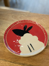 Load image into Gallery viewer, GRAZING SHEEP Small Plate - Handmade Red Dish
