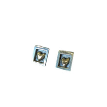 Load image into Gallery viewer, HEART OF GOLD MINI Stud Earrings (Silver &amp; Gold)
