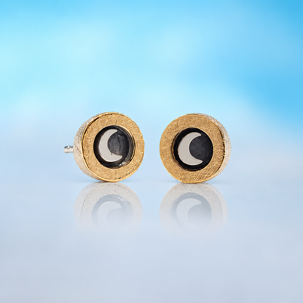 SUN, MOON & STARS Stud Earrings (Silver & Gold)