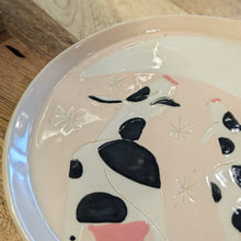 Load image into Gallery viewer, COWS GAZING AT THE MOON Medium Plate - Handmade Pink Dish
