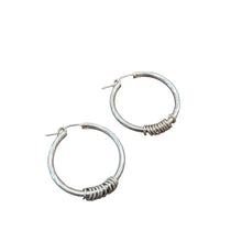 Load image into Gallery viewer, Silver Infinity Statement Hoops
