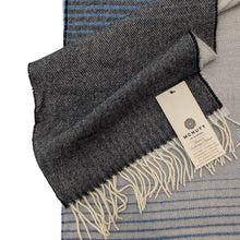 Load image into Gallery viewer, Denim Ombré Lambswool Scarf - Made in Donegal Ireland
