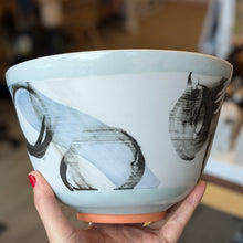 Load image into Gallery viewer, Medium Bowl (Black, Navy &amp; Peach) - Adam Frew Ceramics
