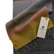 Load image into Gallery viewer, Orange and Smoke Lambswool Scarf - Made in Donegal Ireland
