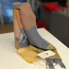 Load image into Gallery viewer, Grey Citrus Stripe Lambswool Scarf - Made in Donegal Ireland
