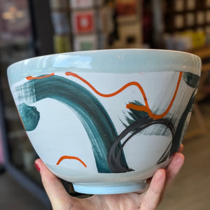 Medium Bowl (Turquoise & Orange) - Adam Frew Ceramics