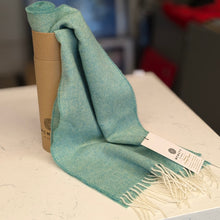 Load image into Gallery viewer, Spearmint Lambswool Scarf - Made in Donegal Ireland
