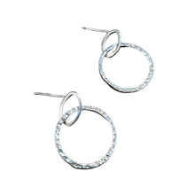 Load image into Gallery viewer, CARRAN - Hammered Silver Drop Earrings - Made in Ireland
