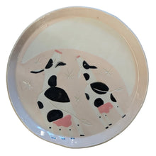 Load image into Gallery viewer, COWS GAZING AT THE MOON Medium Plate - Handmade Pink Dish
