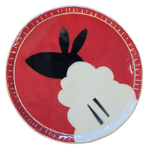 Load image into Gallery viewer, GRAZING SHEEP Small Plate - Handmade Red Dish
