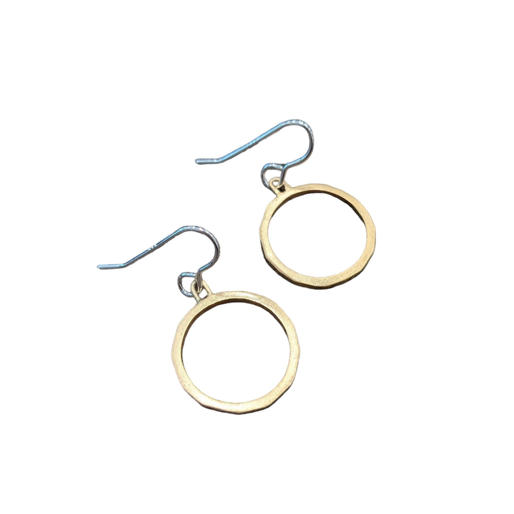 ANCAIRE - Silver & Gold Plate Circle Drop Earrings - Made in Ireland