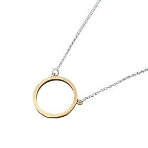 ANCAIRE - Gold Plated Silver Circle Pendant Necklace - Made in Ireland