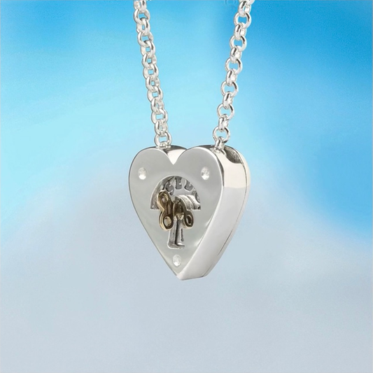 KEY TO MY HEART PENDANT - Kinetic Necklace (Silver & Gold)