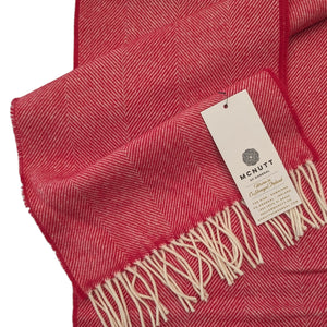 Red Lambswool Scarf - Made in Donegal Ireland