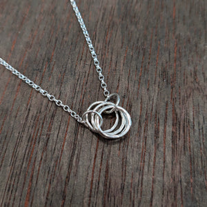 DOORUS Mini - Silver Hammered Ring Necklace - Made in Ireland