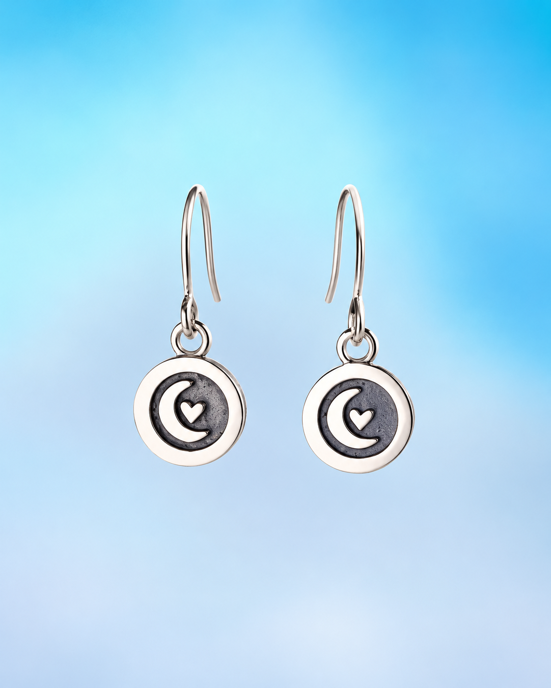 THE MOON AND BACK Drop Earrings (Silver)