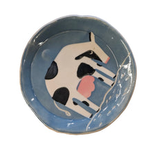 Load image into Gallery viewer, GRAZING COW Tiny Plate - Handmade Blue Dish
