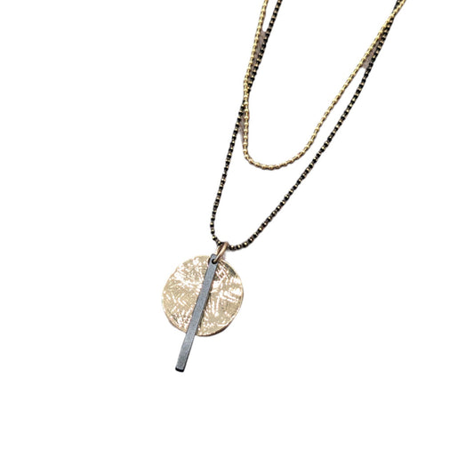 14kt Goldfill Scratched Stem Pendant