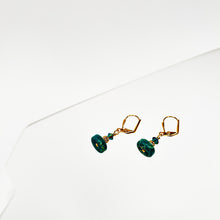 Load image into Gallery viewer, Wilde Emeralde Flat Round Earrings - Agate
