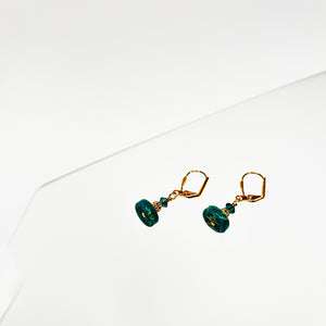 Wilde Emeralde Flat Round Earrings - Agate