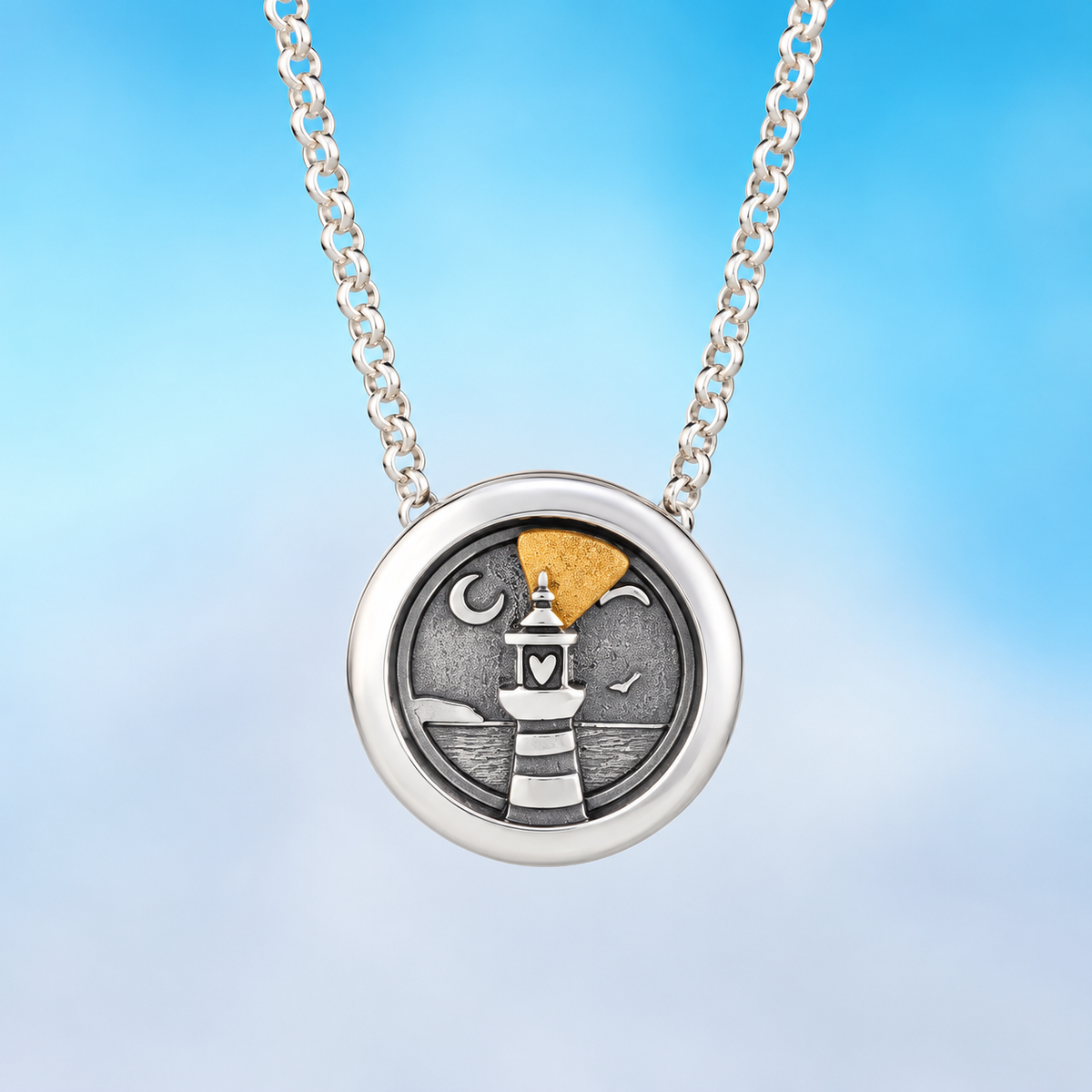 LIGHT OF MY LIFE PENDANT - Kinetic Necklace (Silver & Gold)