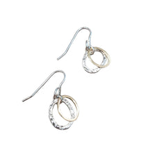 Load image into Gallery viewer, CARRAN - Hammered Silver &amp; Gold Plate Drop Earrings - Made in Ireland
