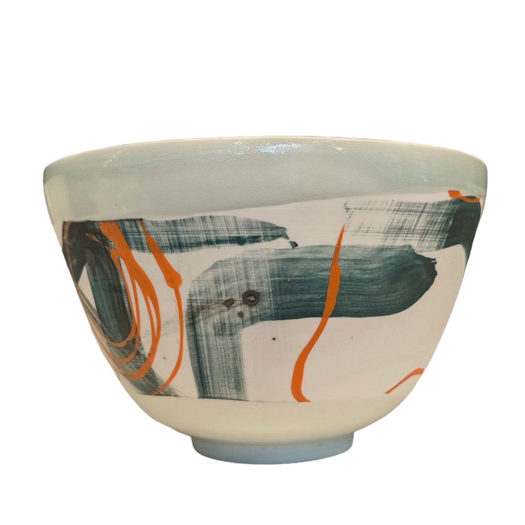 Medium Bowl (Turquoise & Orange) - Adam Frew Ceramics