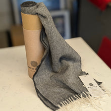 Load image into Gallery viewer, Charcoal Lambswool Scarf - Made in Donegal Ireland
