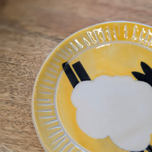 TANGERINE SHEEP Tiny Plate - Handmade Yellow Trinket Dish