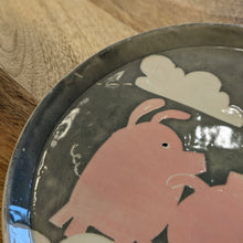 Load image into Gallery viewer, PIGS WATCHING FLIES Medium Plate - Handmade Grey Dish
