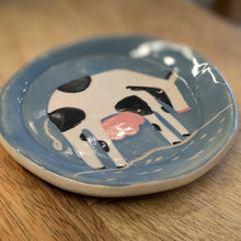 Load image into Gallery viewer, GRAZING COW Tiny Plate - Handmade Blue Dish
