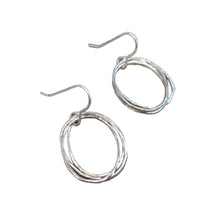 Load image into Gallery viewer, DOORUS - Silver Hammered Drop Earrings - Made in Ireland
