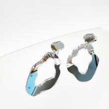 Load image into Gallery viewer, The Garden 1975 - Perspex Mirror Drop Earrings in Silver
