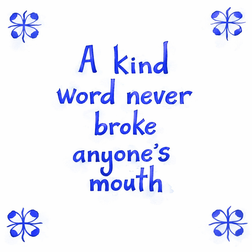 A Kind Word Never Broke Anyone’s Mouth