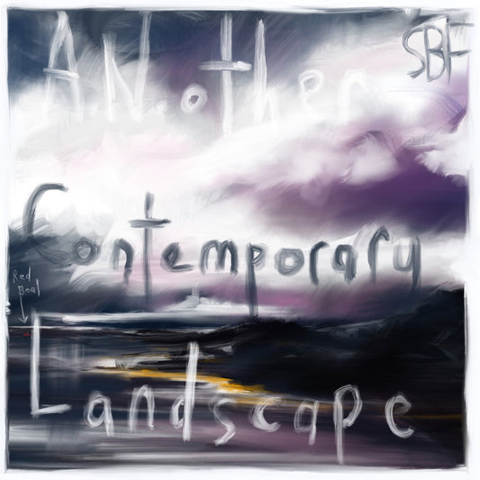 Abstract art with text overlay on a blurred background