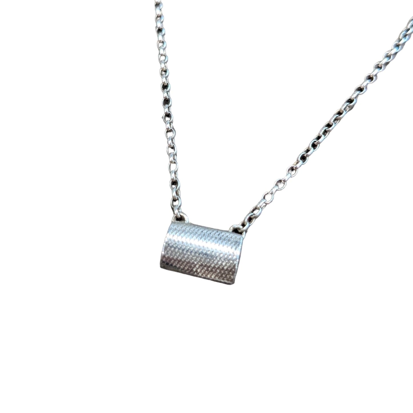 CARROW - Rectangle Hammered Textured Pendant Necklace - Made in Ireland