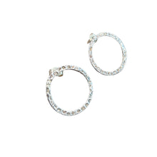 Load image into Gallery viewer, CARRAN - Hammered Silver Stud Circle Earrings - Made in Ireland
