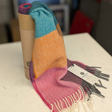 Load image into Gallery viewer, Hyacinth and Orange Lambswool Scarf - Made in Donegal Ireland
