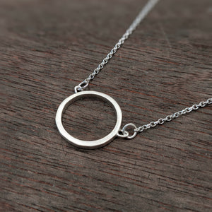 ANCAIRE - Silver Circle Pendant Necklace - Made in Ireland