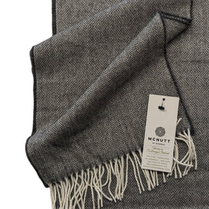 Charcoal Lambswool Scarf - Made in Donegal Ireland