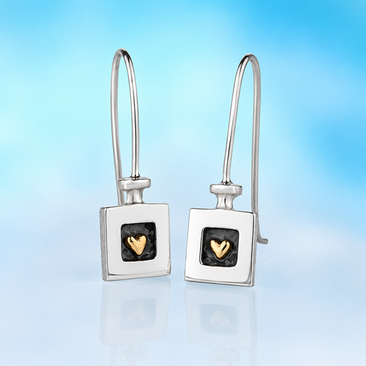 HEART OF GOLD DROP EARRINGS (Silver and Gold)