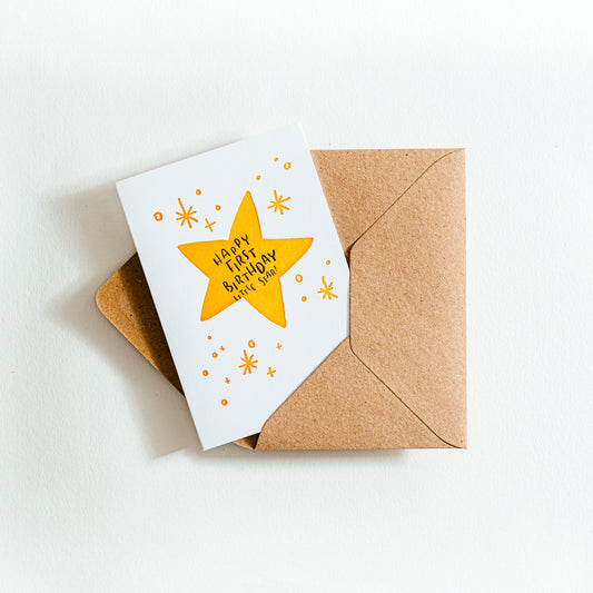 Happy First Birthday Little Star - Card