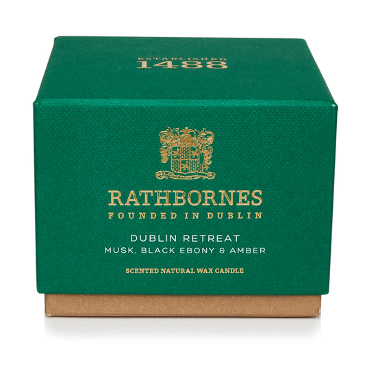DUBLIN RETREAT Candle (Musk, Black Ebony & Amber) - Rathbornes 1488