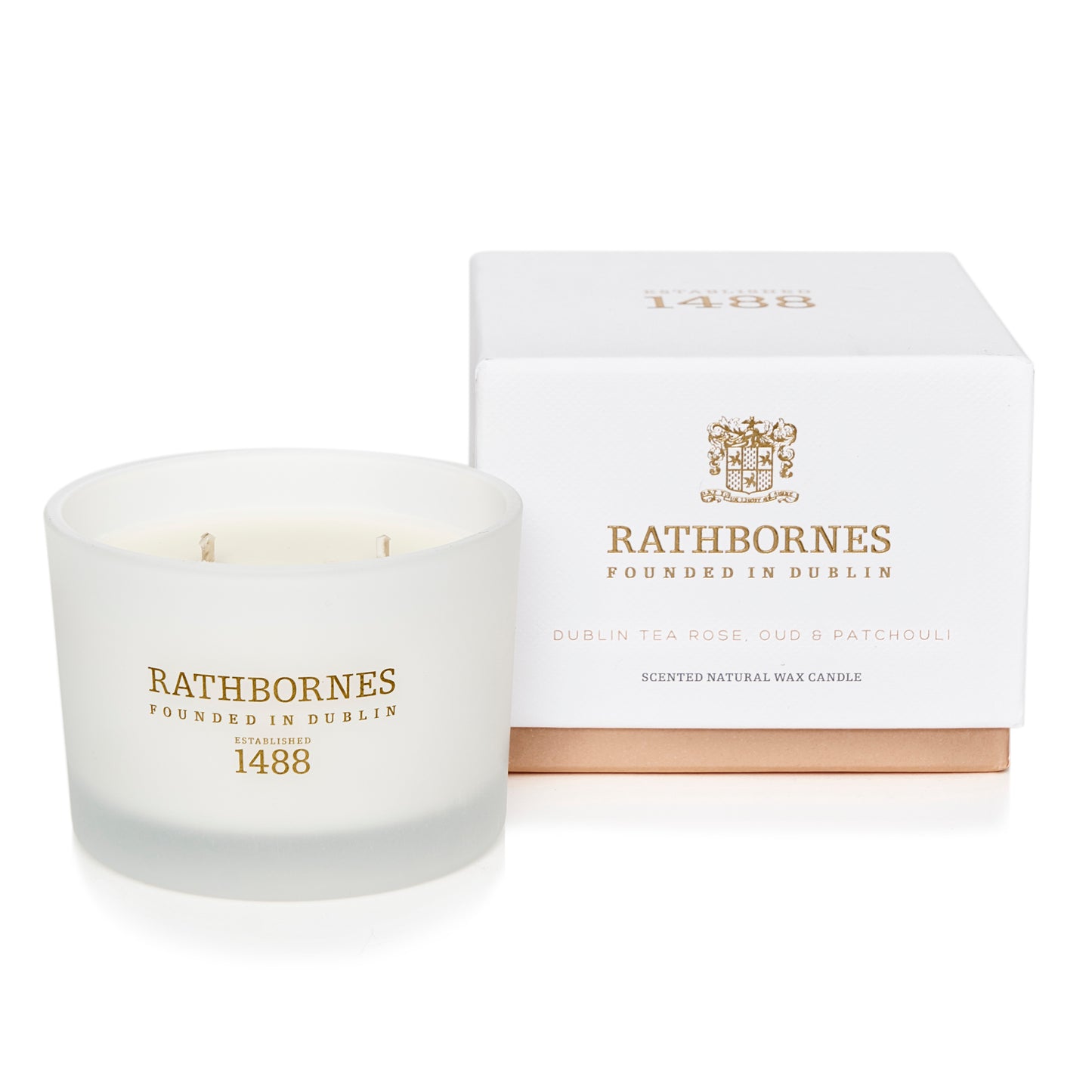 DUBLIN TEA ROSE Candle (Oud & Patchouli) - Rathbornes 1488