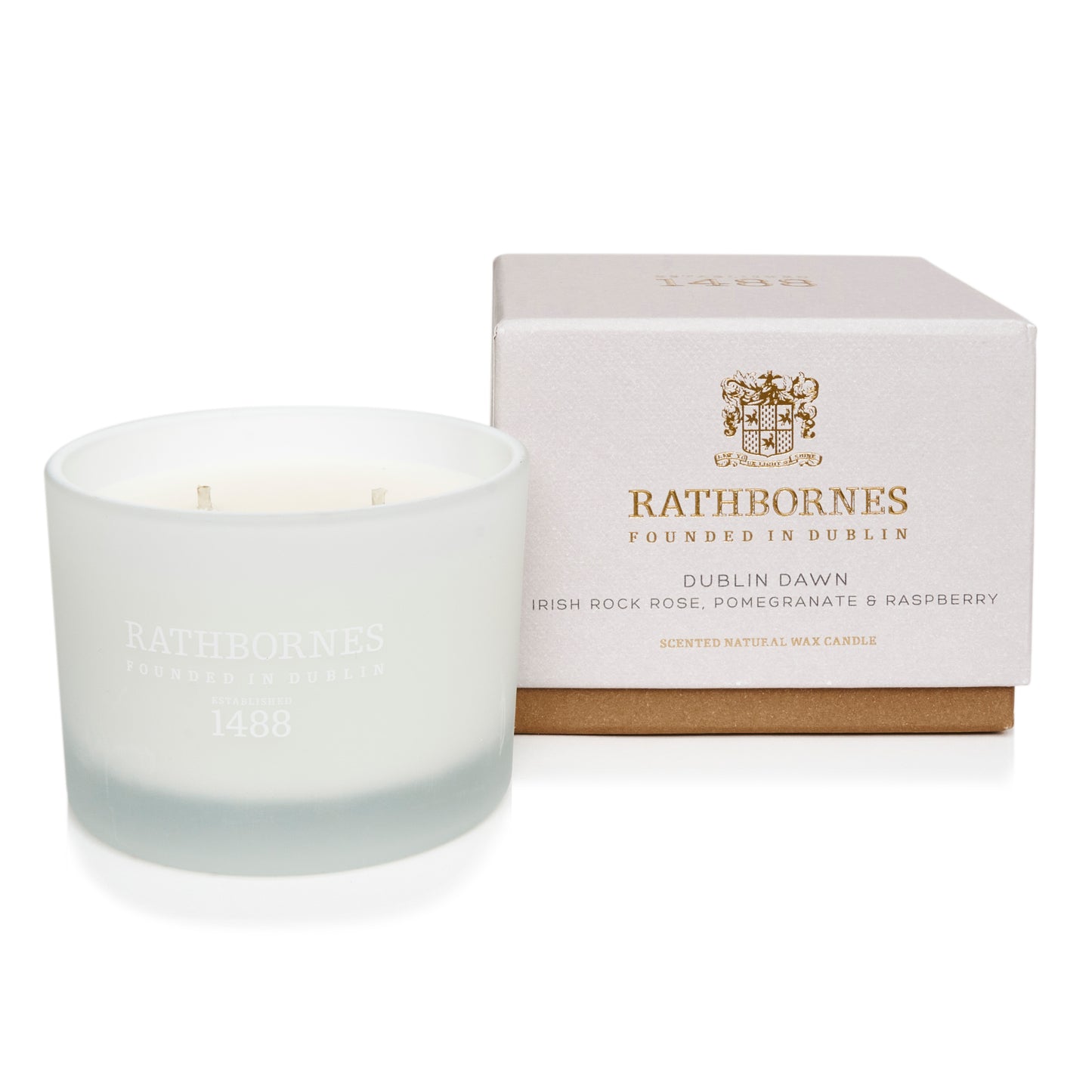 DUBLIN DAWN Candle (Irish Rock Rose, Raspberry & Davana) - Rathbornes 1488