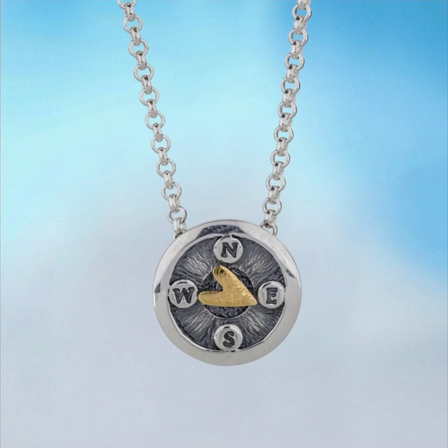 FOLLOW YOUR HEART PENDANT - Kinetic Necklace (Silver & Gold)