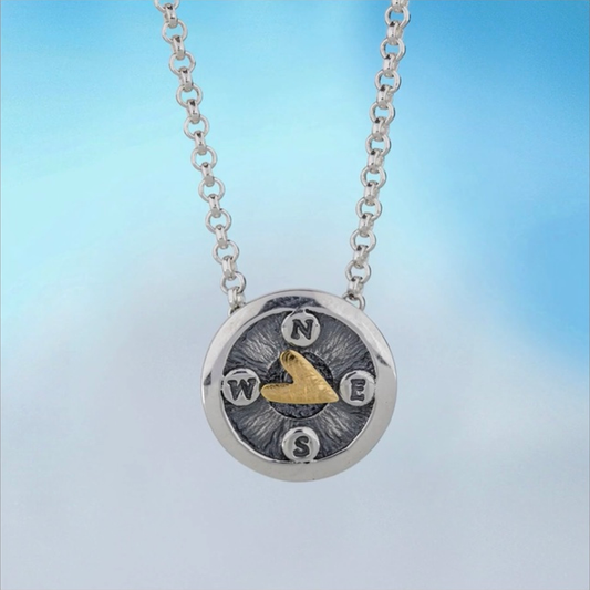 FOLLOW YOUR HEART PENDANT - Kinetic Necklace (Silver & Gold)