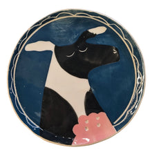 Load image into Gallery viewer, GENTLE COW Small Plate - Handmade Blue Dish
