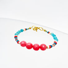 Load image into Gallery viewer, Kaleidoscope Pink &amp; Turquoise Bracelet - Swarovski Crystals
