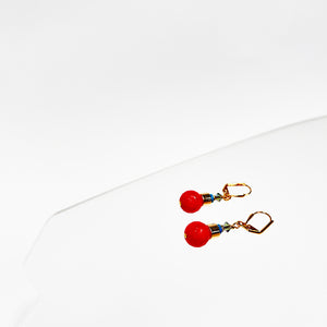 Wild Fire Short Earrings - 9ct Gold Pieces & Swarovski